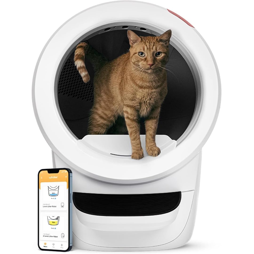 Litter-Robot 4 White with Step & Fence – WiFi Enabled Self-Cleaning Cat Litter Box