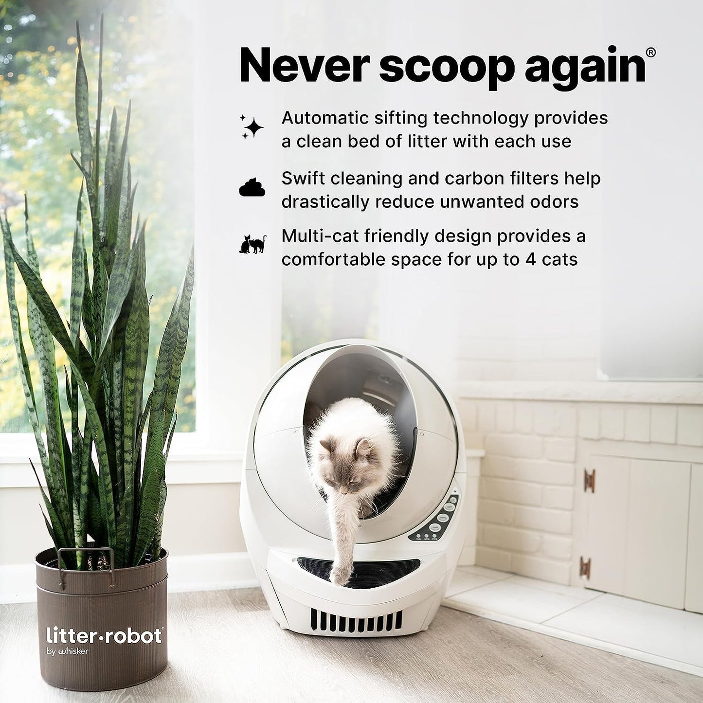 Litter-Robot 3 Beige – WiFi Enabled Self-Cleaning Cat Litter Box