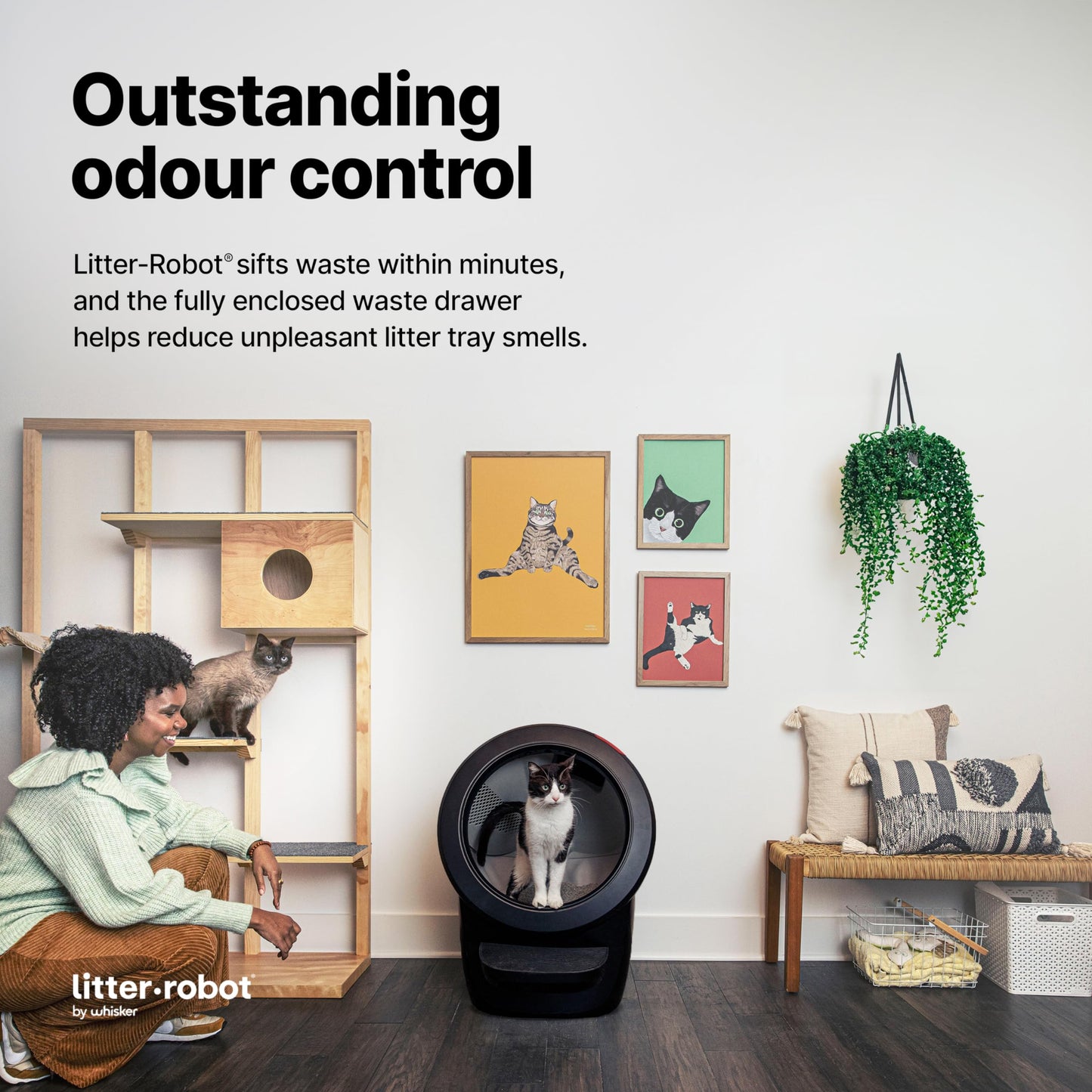 Litter-Robot 4 Beginner Bundle – Black Self-Cleaning Litter Box with Fence, Mat, and Accessories