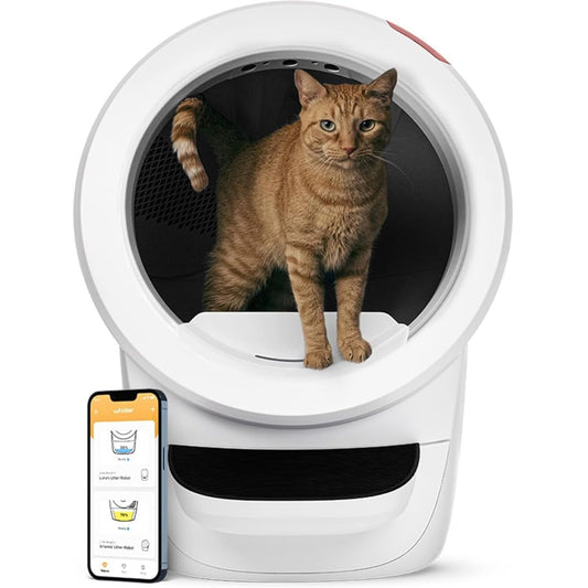 Litter-Robot 4 White with Step & Fence – WiFi Enabled Self-Cleaning Cat Litter Box