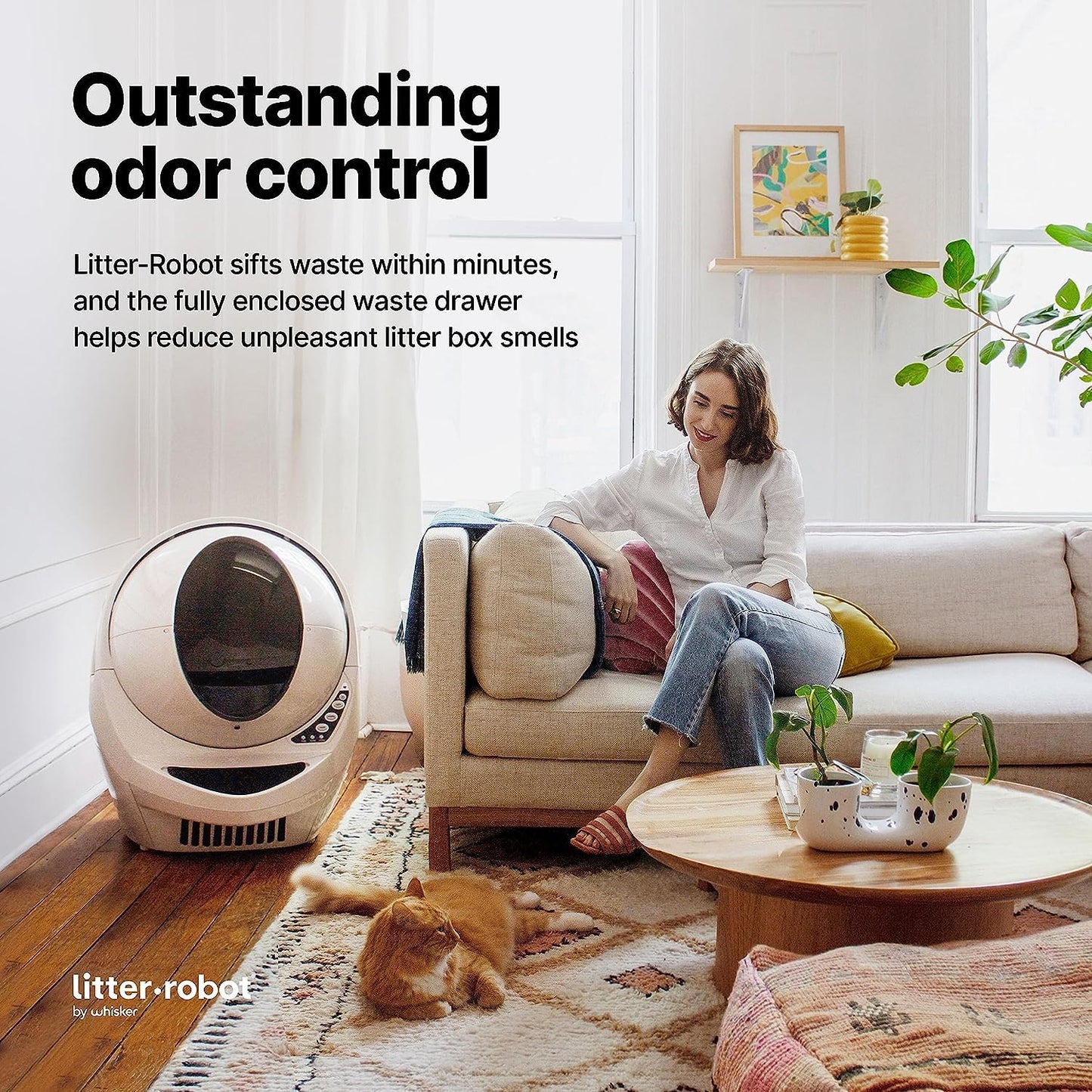 Litter-Robot 3 Beige – WiFi Enabled Self-Cleaning Cat Litter Box